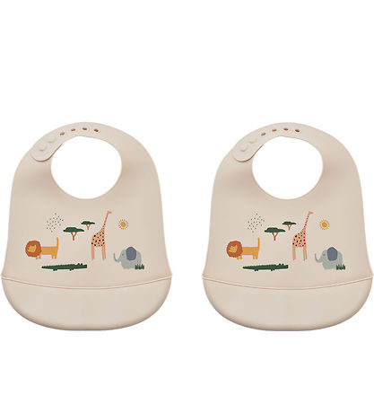 Liewood Lätzchen - 2er-Pack - Silikon - Tilda - Safari Sandy Mix