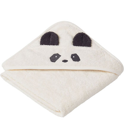 Liewood Handklæði m. hettu - 70x70 cm - Albert - Panda Fílabeins