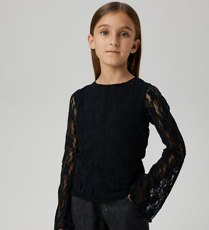 Name It Bluse - NkfTepine - Schwarz m. Spitze