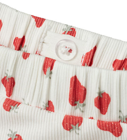 Name It Shorts - Rib - NmfVemma - Bright White/Strawberry