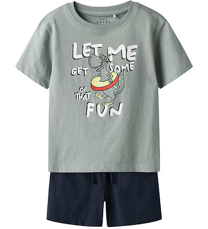 Name It Shorts Set - Shorts/T-shirt - NmmVigor - Slate Gray