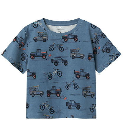Name It T-shirt - NmmHelsa - Blue Mirage w. Print