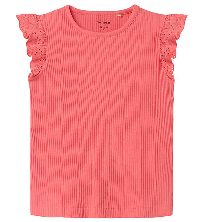 Name It T-paita - Joustinneule - NmfHalina - Mausteinen Coral M.