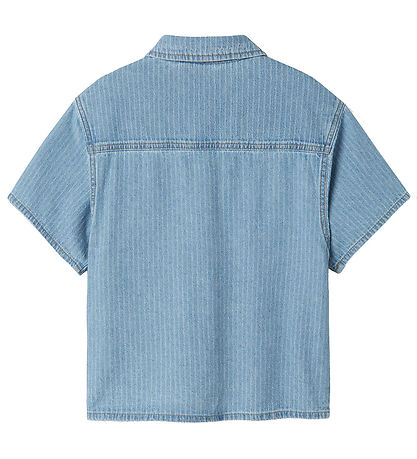 Name It Stuttermabolur - NmmFido - Light Blue Denim/STRIPES