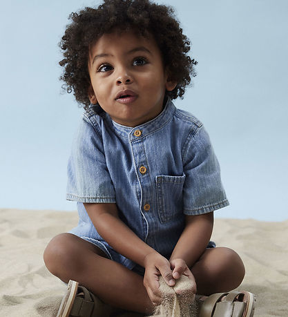 Name It Stuttermabolur - NmmFido - Light Blue Denim/STRIPES