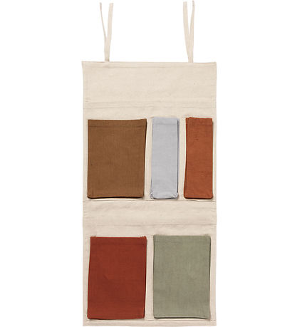 Ferm Living Wall pockets - Canvas - 65x32 cm - Off White/Multi