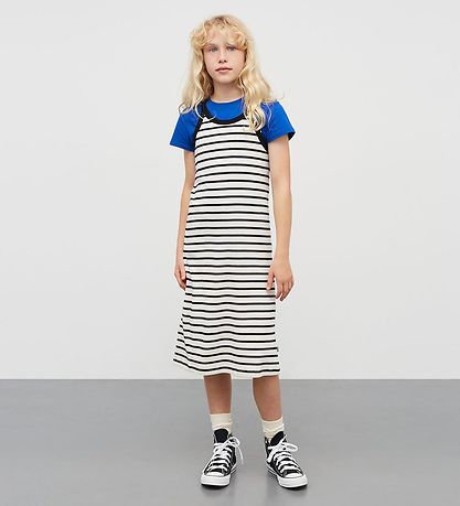 Mads Nørgaard Kleid - Rib - Carna - Vanilla Ice/Schwarz