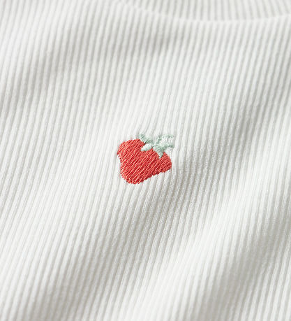 Name It Stuttermabolur - Rib - NmfVivemma - Bright White/Strawbe