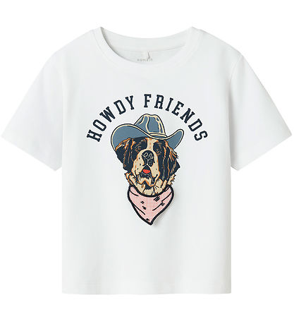 Name It T-shirt - NmmHasse - Bright White w. Print