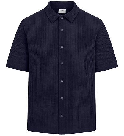 Grunt Overhemd - Wafel - GRAlfred - Navy