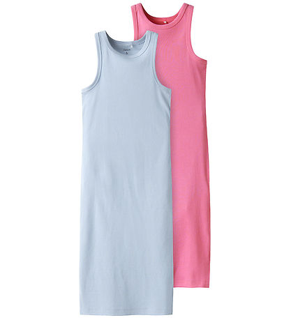 Name It Kleid - Rib - NkfHellemie - 2er-Pack - Aurora Pink/W Xen
