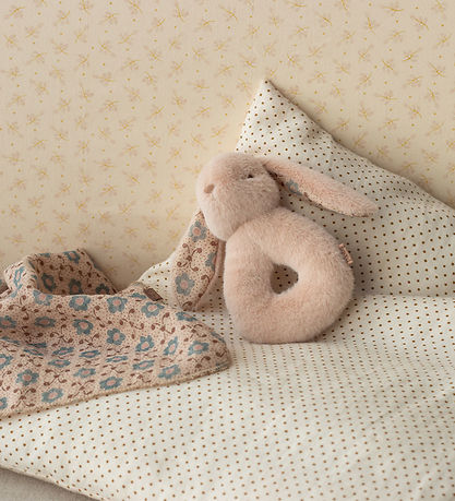 Maileg Rattle set - Rabbit rattle/Muslin Cloth - Powder