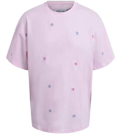 Hound Stuttermabolur - Light Pink M. Blóm