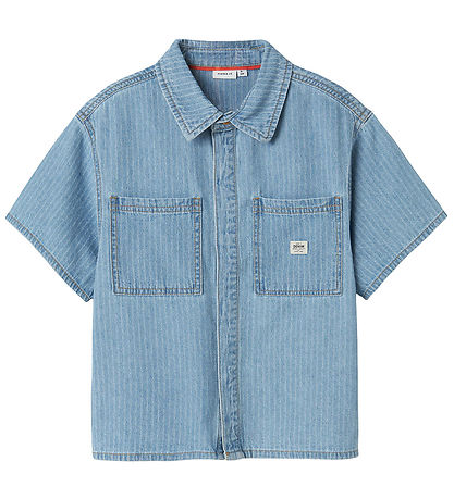 Name It Skyrta - NkmFelix - Light Blue Denim/Rönd