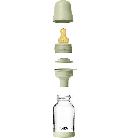 BIBS Peli - 120 ml - Gler/Náttúrulegt gúmmí - Sage