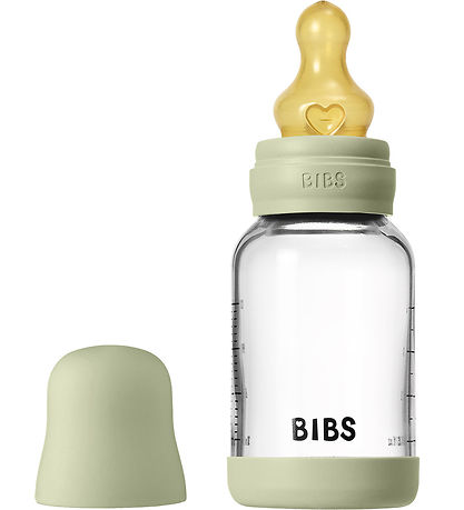 BIBS Peli - 120 ml - Gler/Náttúrulegt gúmmí - Sage