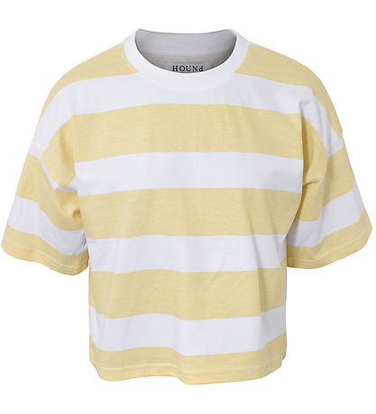 Hound T-paita - Striped Crop T-paita - Dusty Yellow