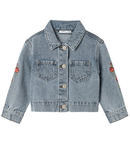 Name It Jeansjacke - NmfConny - Hellblauer Denim/Rose