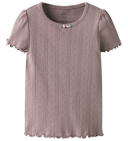 Name It T-shirt - NmfJsilke - Purple Dove w. Pointelle