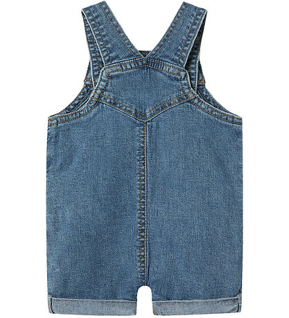 Name It Hängselbyxor - Lin/Bomull - NbmLou - Mörkblå Denim
