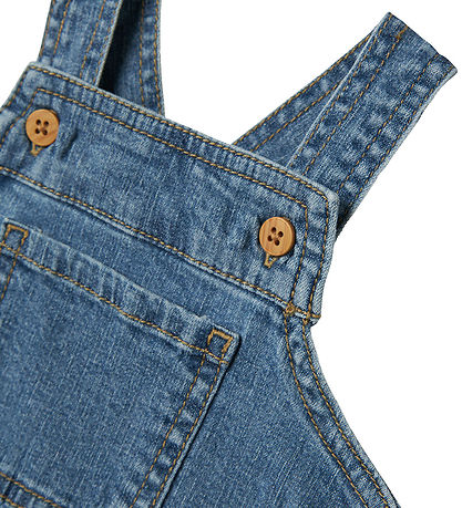 Name It Hängselbyxor - Lin/Bomull - NbmLou - Mörkblå Denim