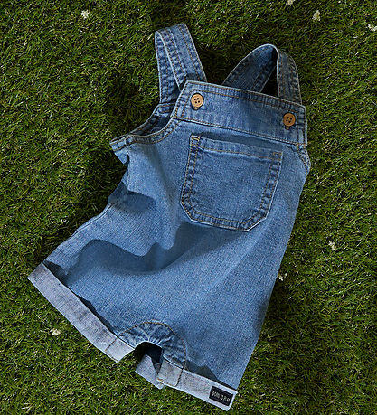 Name It Hängselbyxor - Lin/Bomull - NbmLou - Mörkblå Denim