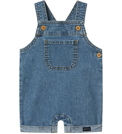 Name It Hängselbyxor - Lin/Bomull - NbmLou - Mörkblå Denim