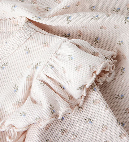 Lil' Atelier Stuttermabolur - Rib - NmfGago - Peach Blush M. Bló