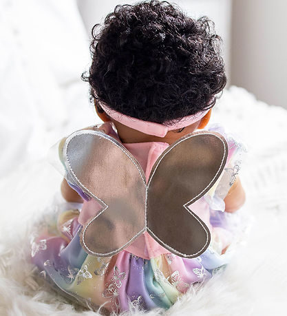 Tiny Treasures Puppe m. Schwarzes lockiges Haar - Fliege/Rainbow