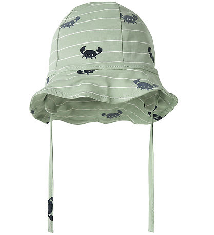 Name It Sun Hat - NbmVroels - Aqua Gray/Crabs