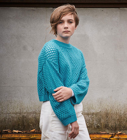 Hound Blouse - Knitted - Turquoise w. Pointelle