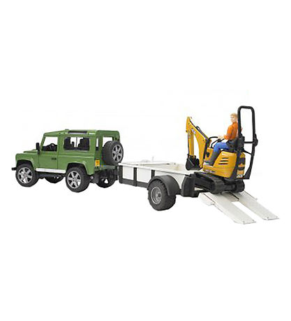 Bruder Bil - Land Rover Defender och JCB Grävmaskin... - 02593
