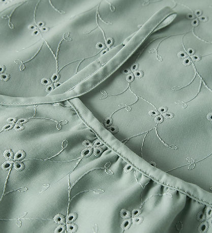 Name It Kleid - NkfVioleta - Aqua Grau m. Strickerei Anglaise