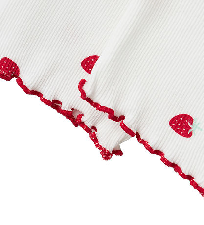Name It Hjólabuxur - Rib - NmfJillie - Bright White M. Jarðarber