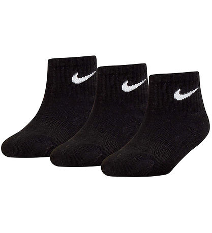 Nike Ökkla sokkar - Mjúkt - Dri-Fit - 3 Pakki - Svart