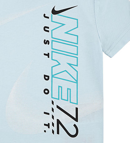 Nike Stuttbuxnasett - Stuttermabolur/Stuttbuxur - Ljósblátt/Svar