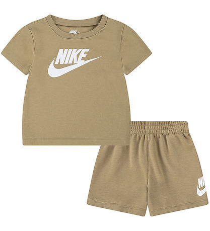 Nike Stuttbuxnasett - Stuttermabolur/Stuttbuxur - Fallhlíf Drapp