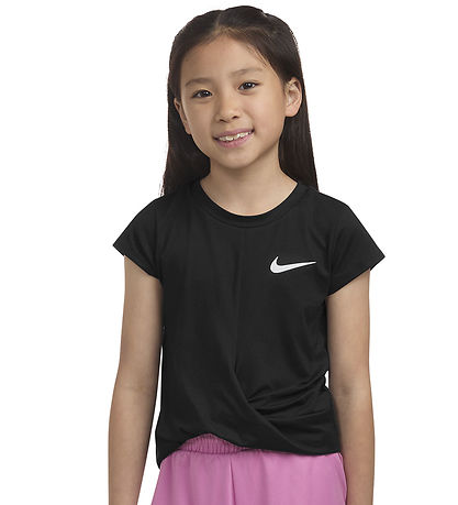 Nike Stuttermabolur - Dri-Fit - Svart M. Lógó