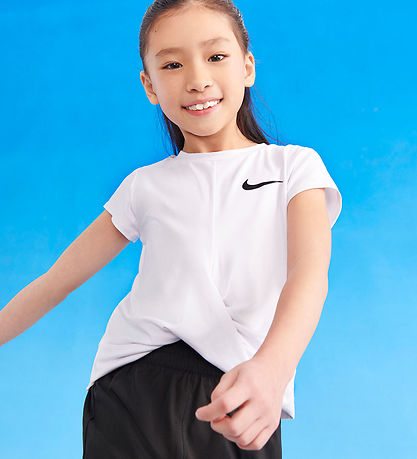 Nike Stuttermabolur - Dri-Fit - Hvítt M. Lógó