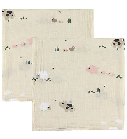 Done by Deer Spucktücher - 2er-Pack - 65x65 cm - Tiny Farm - San