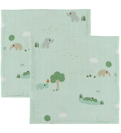 Done by Deer Spucktücher - 2er-Pack - 65x65 cm - Spielplatz - Bl
