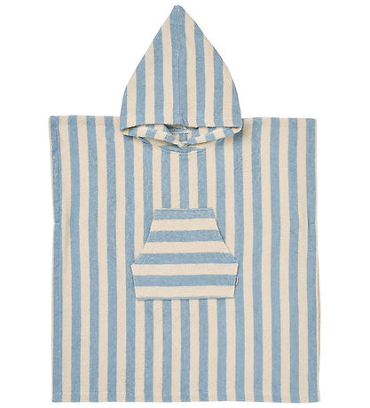 Wheat Badponcho - Liten - Frotté - Blue Simma Stripe