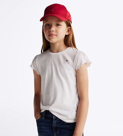 Tommy Hilfiger Stuttermabolur - Essential - Hvítur