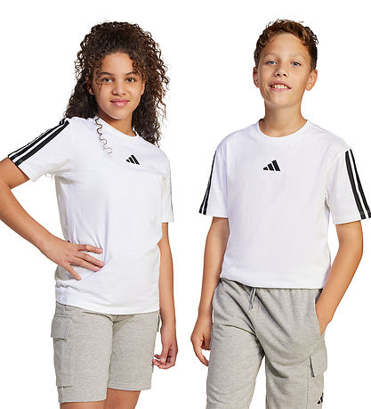 adidas Performance Stuttermabolur - J 3S 160 - Hvítt/Svart