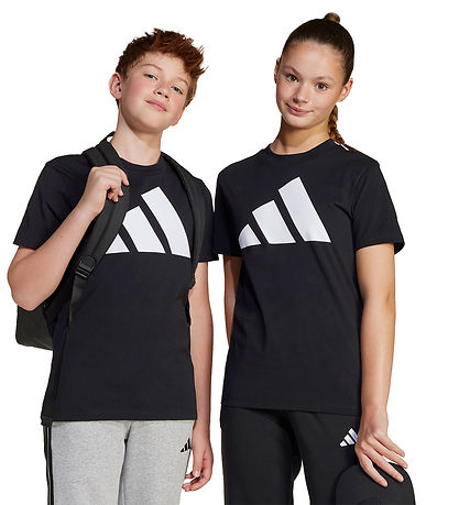adidas Performance Stuttermabolur - J BL Tee 160 - Svart/Hvítur 