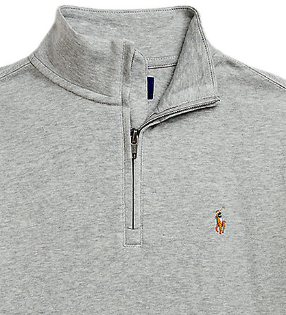 Polo Ralph Lauren Bluse m. Reißverschluss - Grau Meliert