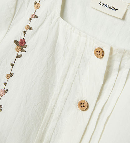 Lil' Atelier Overhemd - NmfJolene - Coconut Melk m. Bloemen