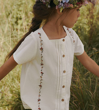 Lil' Atelier Overhemd - NmfJolene - Coconut Melk m. Bloemen