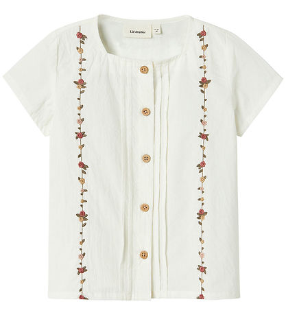Lil' Atelier Overhemd - NmfJolene - Coconut Melk m. Bloemen