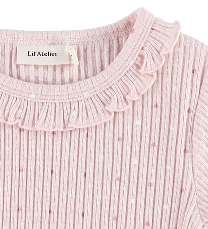 Lil' Atelier Stuttermabolur - Rib - NmfHulla - Peach Blush